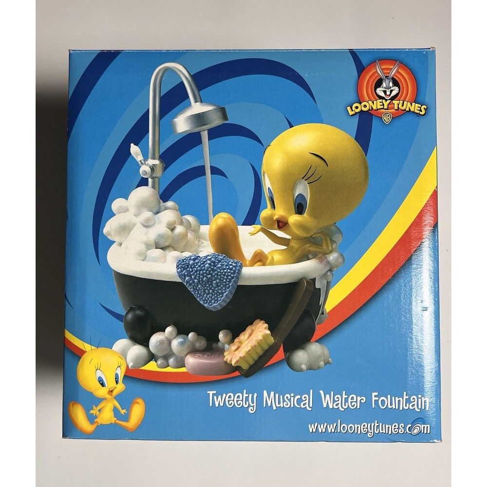 NEW Looney Tunes Tweety Bird Musical Water Fountain Blue Danube Vintage NIB